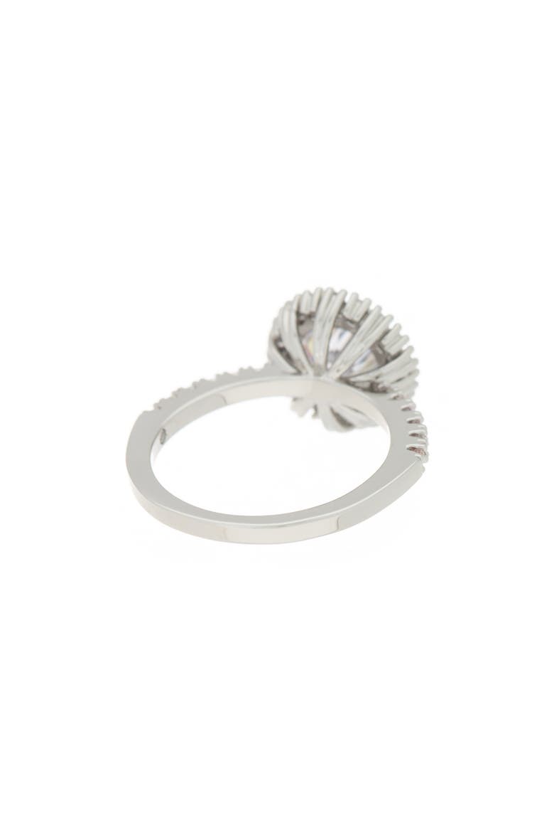 Round Halo CZ Engagement Ring, Alternate, color, RHODIUM