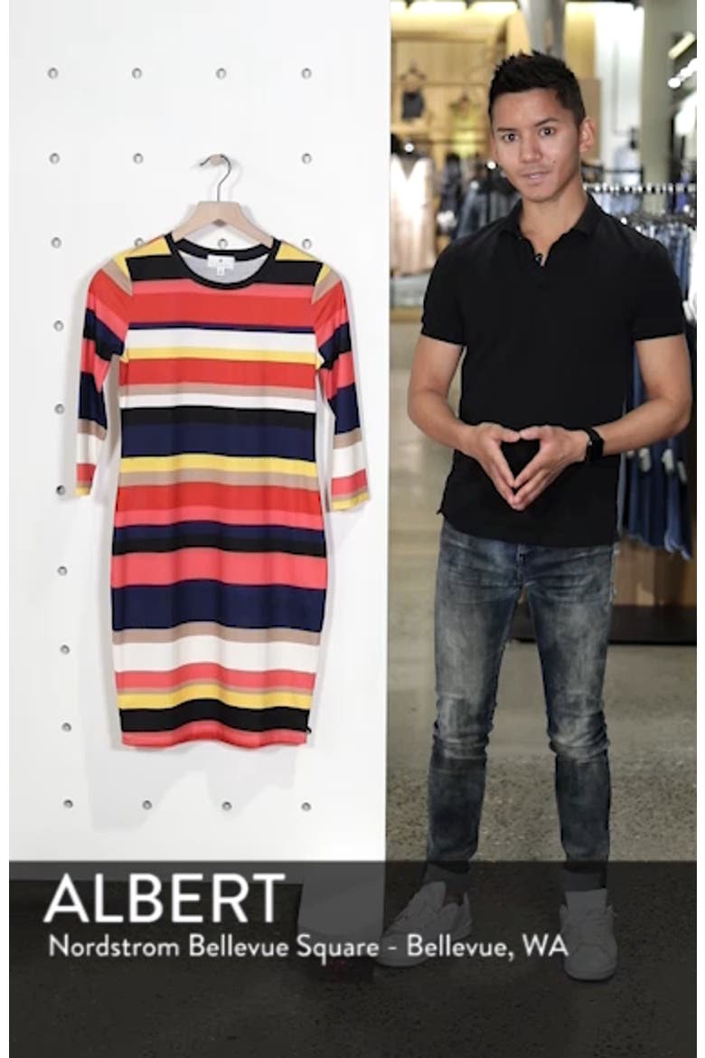Rainbow Stripe Rib Knit Dress video
