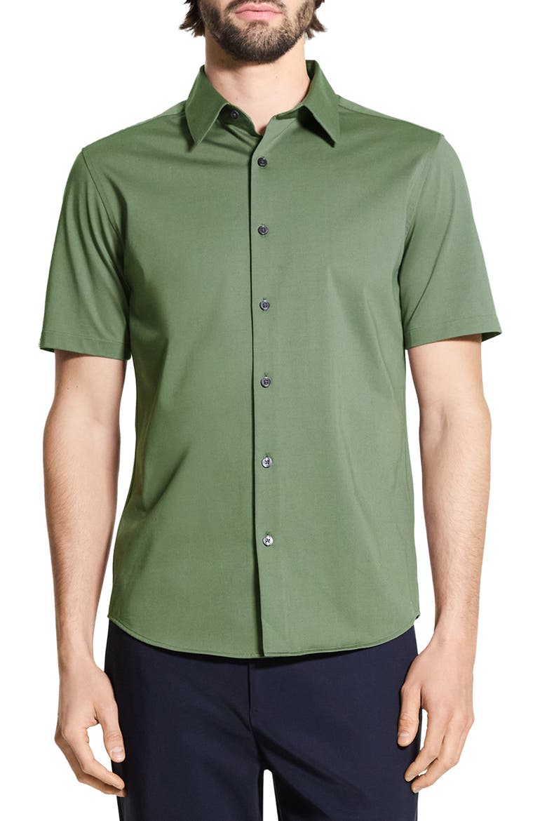 Irving Short Sleeve Button-Up Shirt, Main, color, ORCHARD
