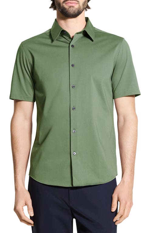 Theory Irving Short Sleeve Button-up Shirt In Green