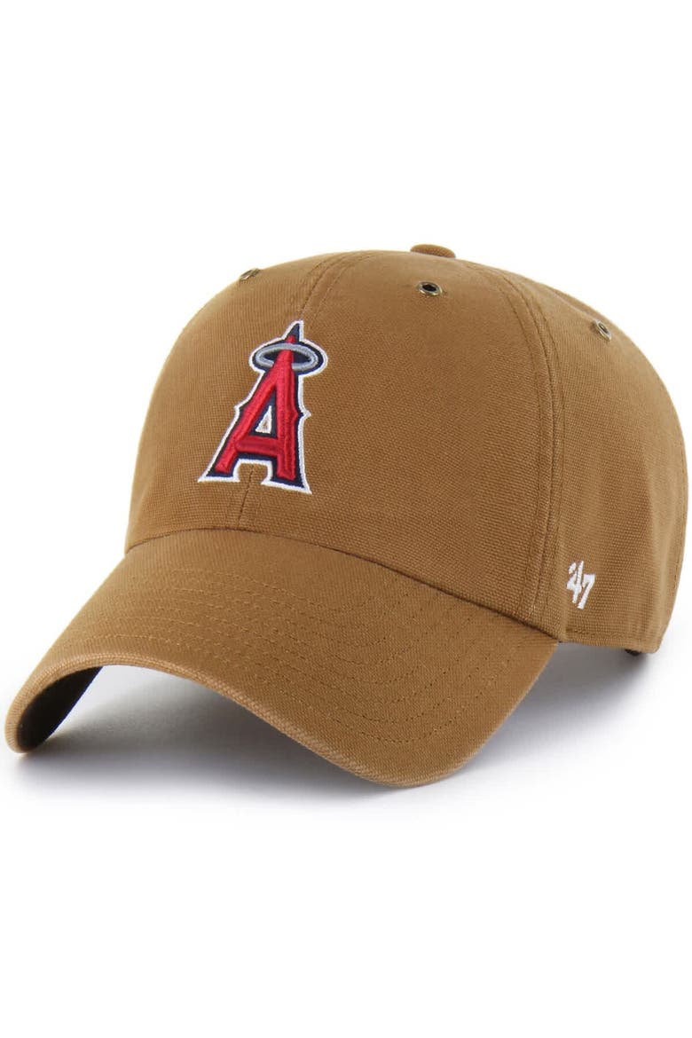 Men's Carhartt x '47  Brown Los Angeles Angels Clean Up Adjustable Hat, Main, color, Brown