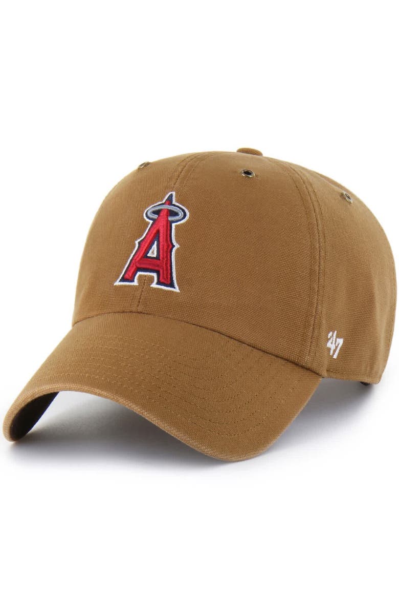 CARHARTT X 47 Men's Carhartt x '47  Brown Los Angeles Angels Clean Up Adjustable Hat, Main, color, 