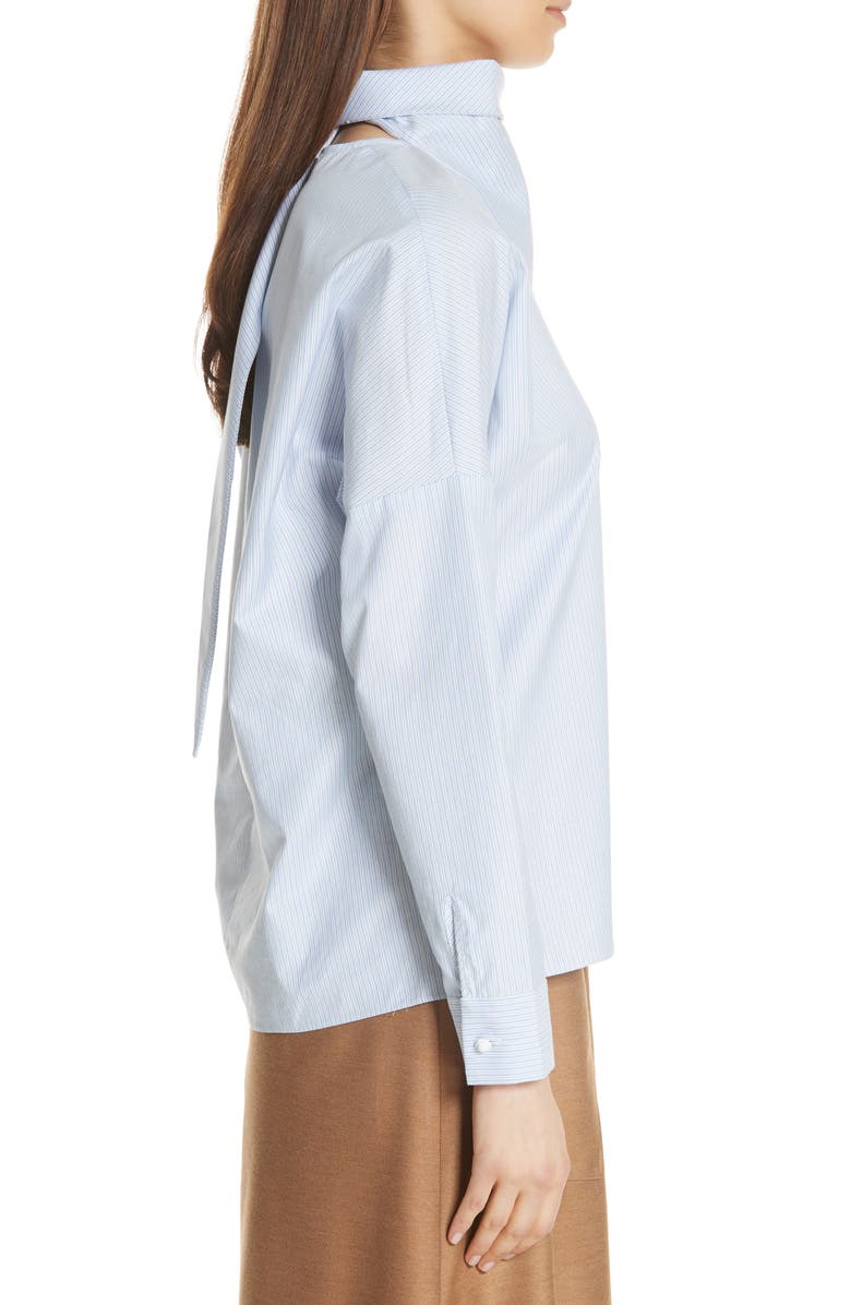 Tibi Tuxedo Shirting Bandana Top, Alternate, color, 