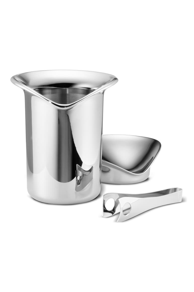 Wine/Bar Ice Bucket & Tongs Set, Main, color, SILVER