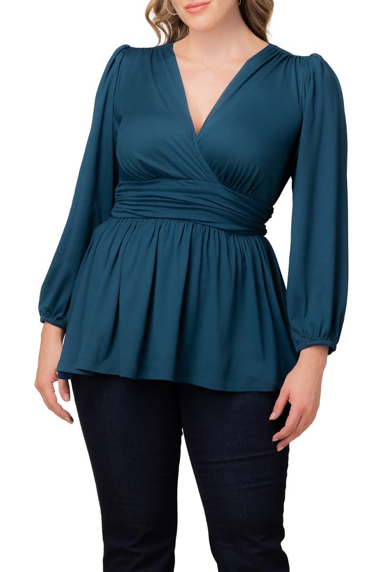 Leah Gathered Top, Main, color, TEAL