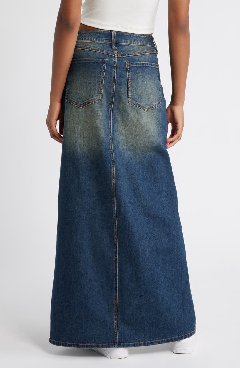 1822 Denim Front Slit Denim Maxi Skirt, Alternate, color, 