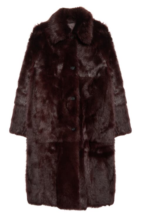 Ruth Genuine Shearling Reversible Long Coat