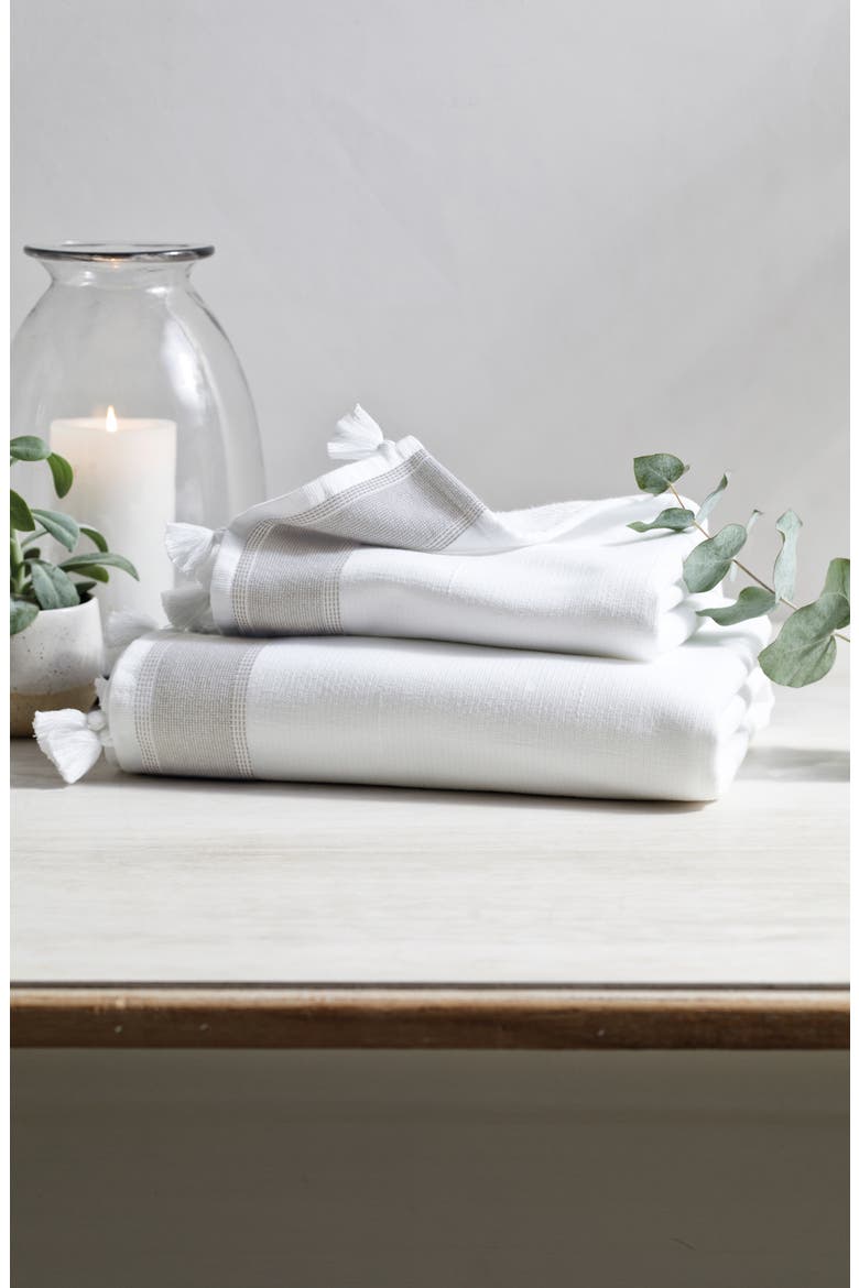 St. Ives Hammam Bath Sheet, Main, color, WHITE/ GREY
