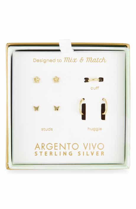 ARGENTO VIVO Pack of Four Butterfly Assorted Stud, Cuff & Hoop Earrings