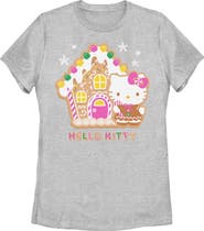 Hello Kitty Women's Hello Kitty Gingerbread House and Kitty Graphic T-Shirt
