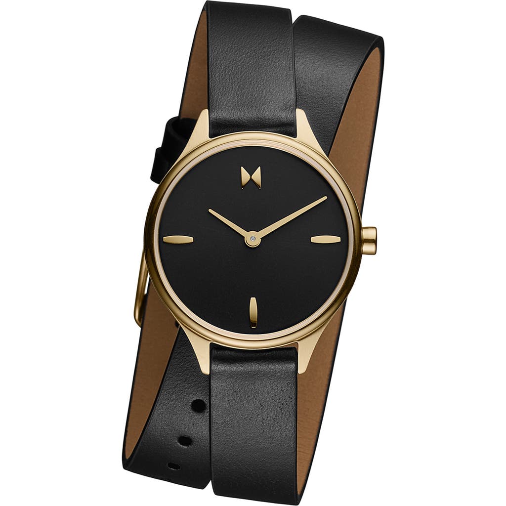 Mvmt Reina Leather Strap Watch, 30mm In Black