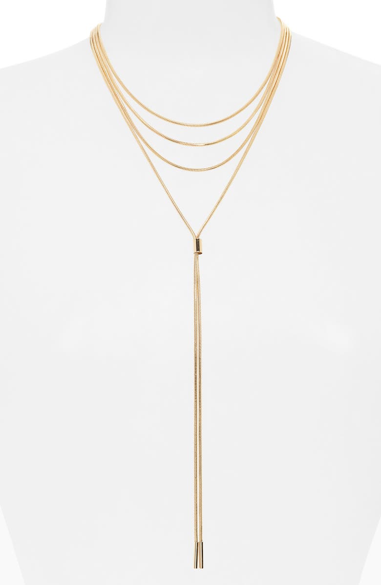 Nordstrom Snake Chain Layered Y-Necklace, Alternate, color, Gold