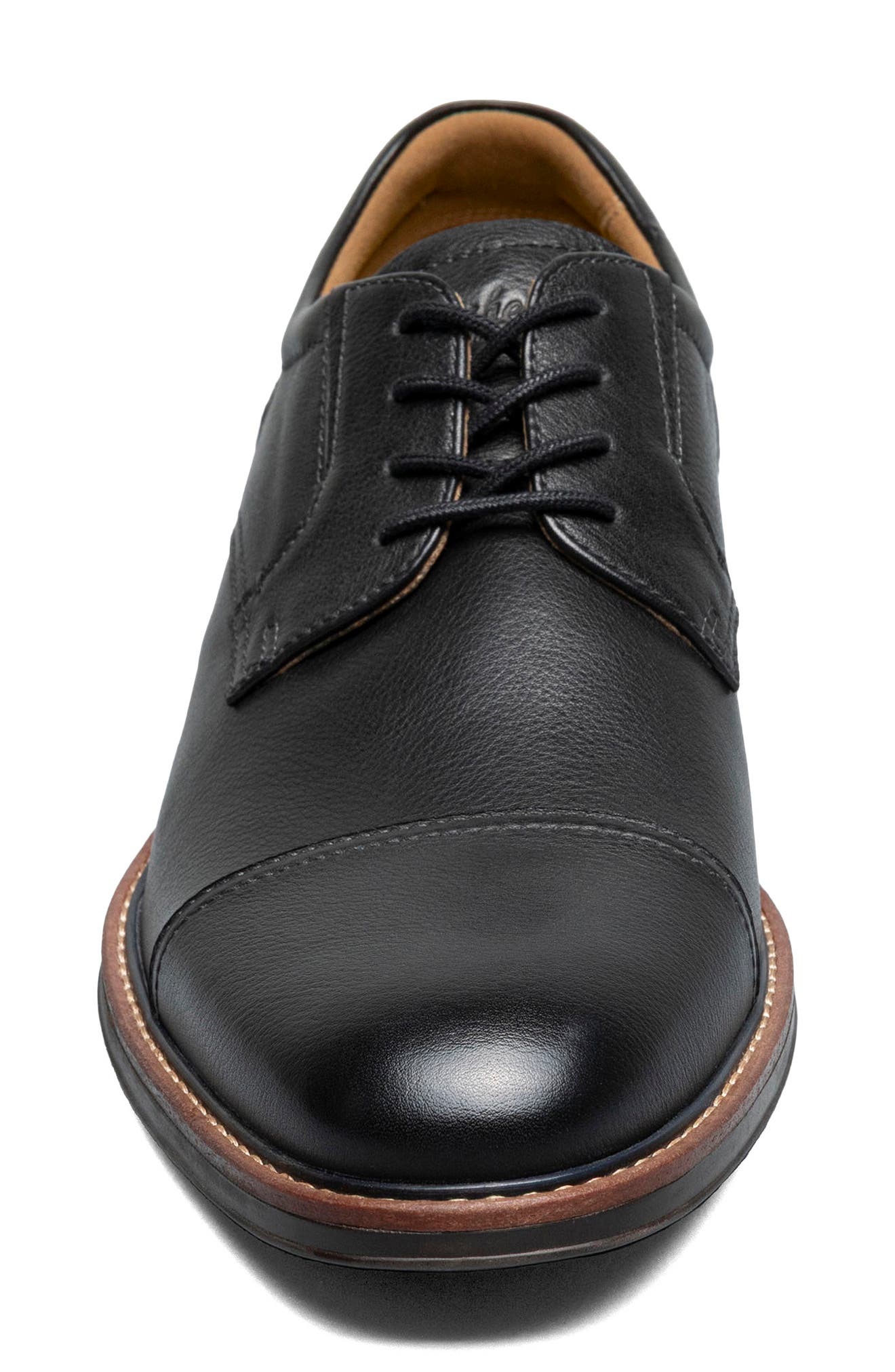 Florsheim Traveler Cap Toe Derby, Alternate, color, Black