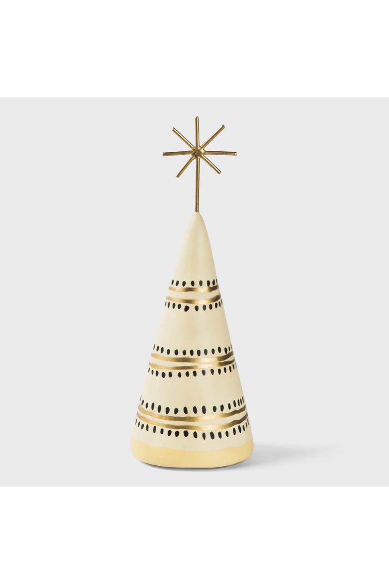 Star-Topped Christmas Tree Figurine, Main, color, Green and Gold