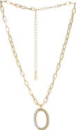 Ettika Imitation Pearl Initial Pendant Necklace