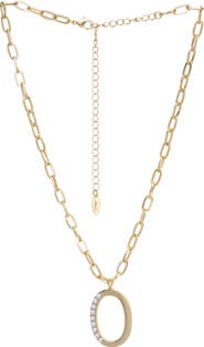 Ettika Imitation Pearl Initial Pendant Necklace