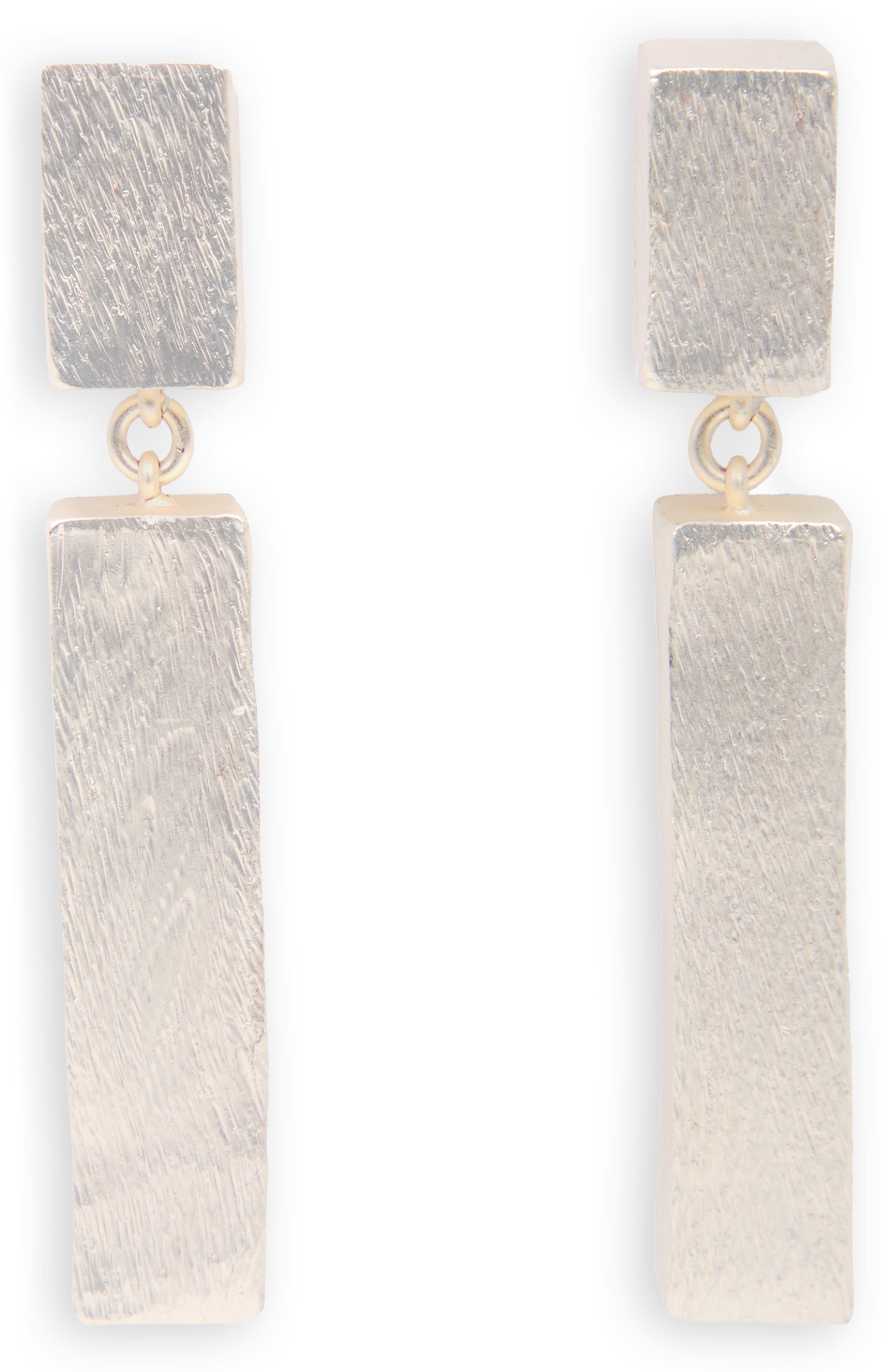 SAACHI Brushed Geometric Drop Earrings