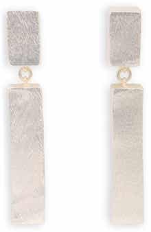 SAACHI Brushed Geometric Drop Earrings
