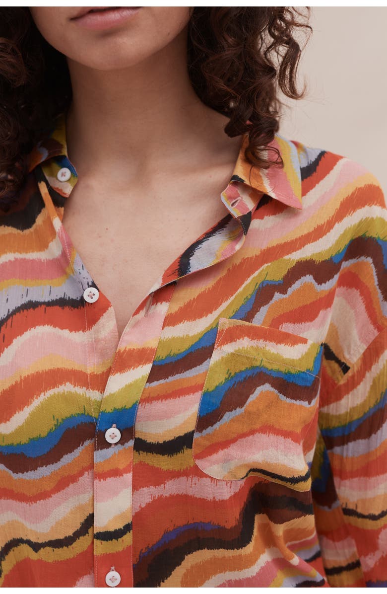 Desmond & Dempsey Lounge Shirt & Easy Short, Alternate, color, Tide Multi