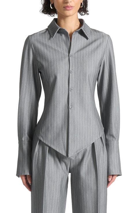 Sonia Pinstripe Angled Shirt