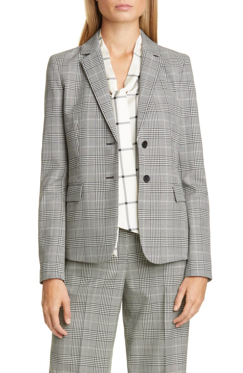 Lafayette 148 New York Thatcher Stretch Wool Blazer, Main, color, 