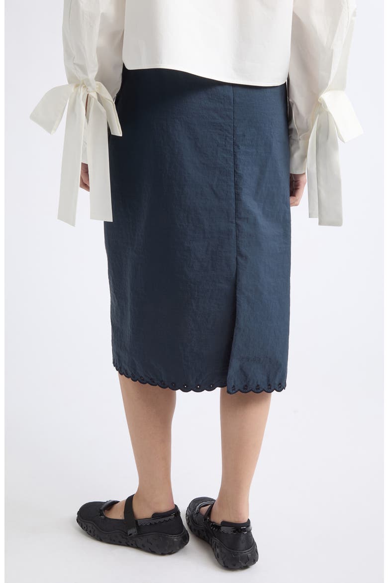 Cbbria Embroidered Taffeta Midi Skirt, Alternate, color, NAVY