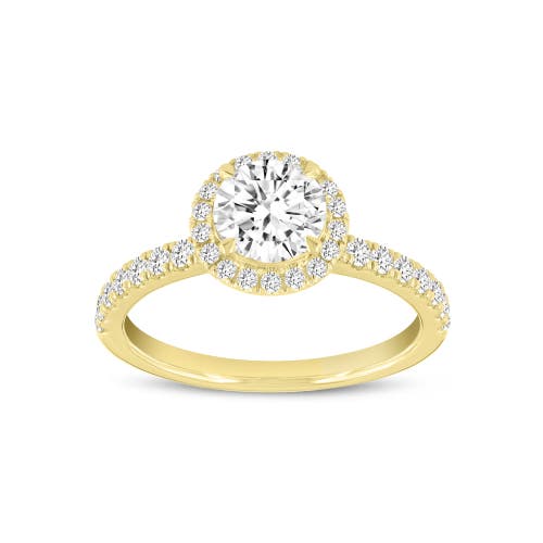 Luvmyjewelry 14k Yellow Gold Round Cut Lab Grown Diamond Halo Engagement Ring In 14k Yellow Gold
