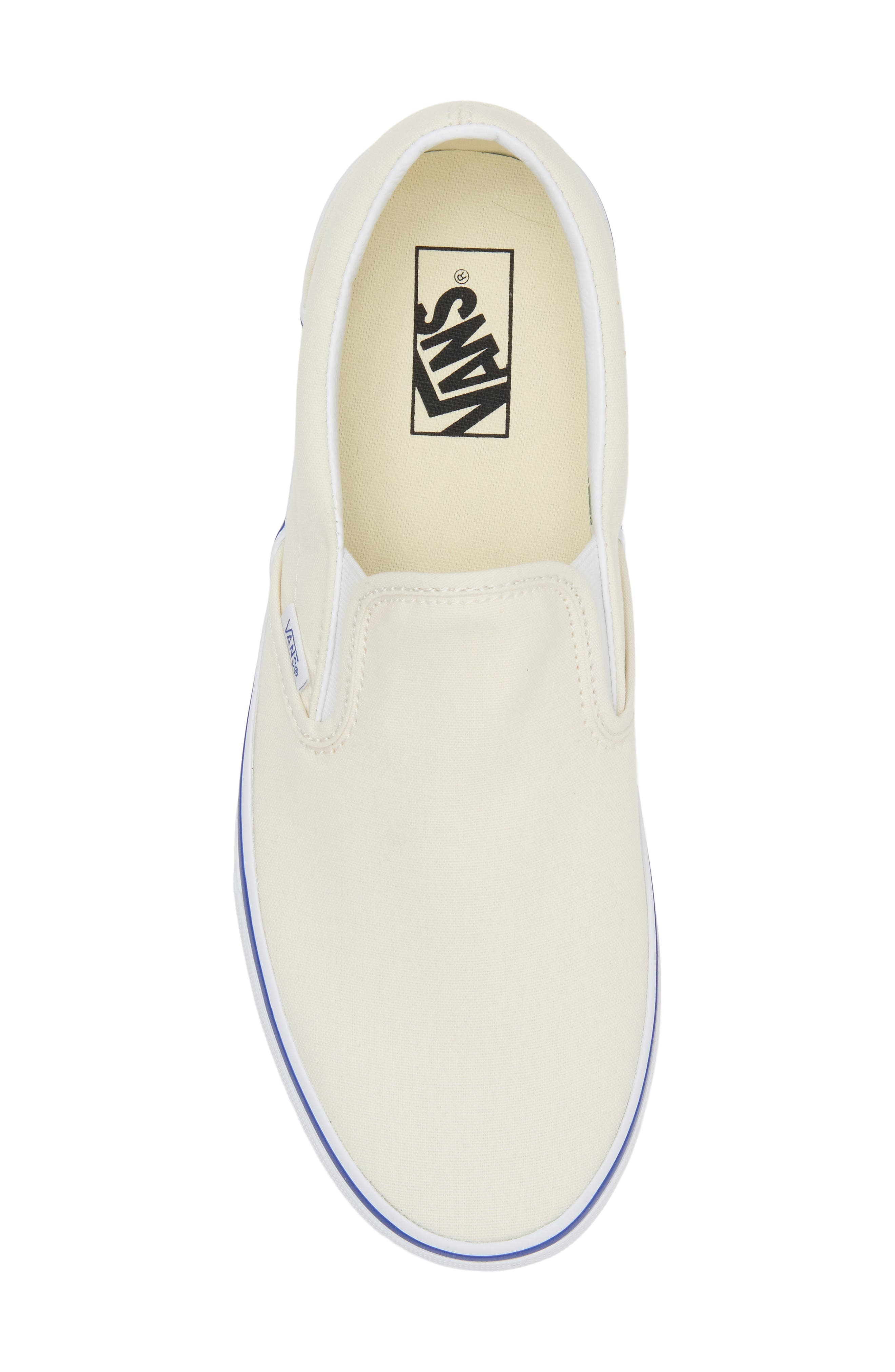Classic Slip-On Sneaker, Alternate, color, MARSHMALLOW/ BLUE