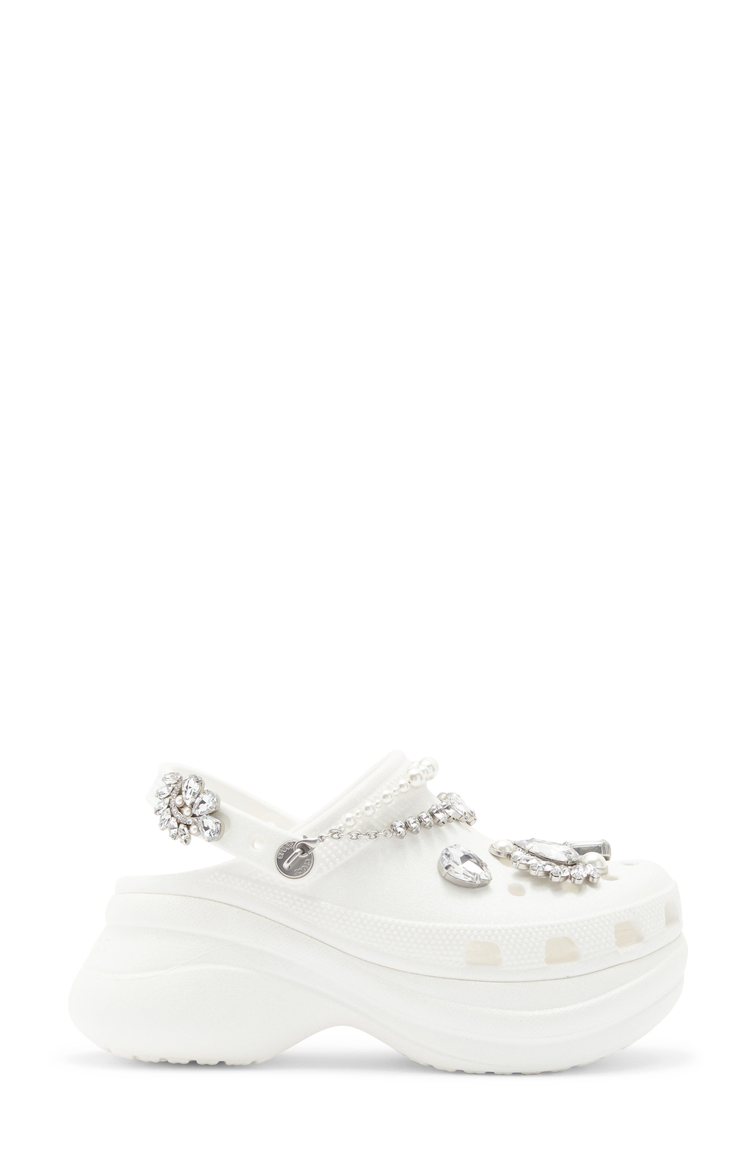 Bae Wedding Glitter Clog, Alternate, color, WHITE