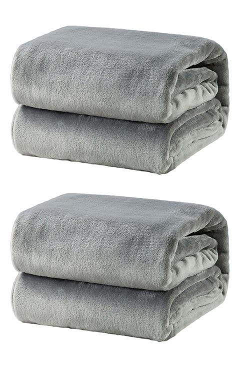 2-Pack Soft Fleece Throw Blankets