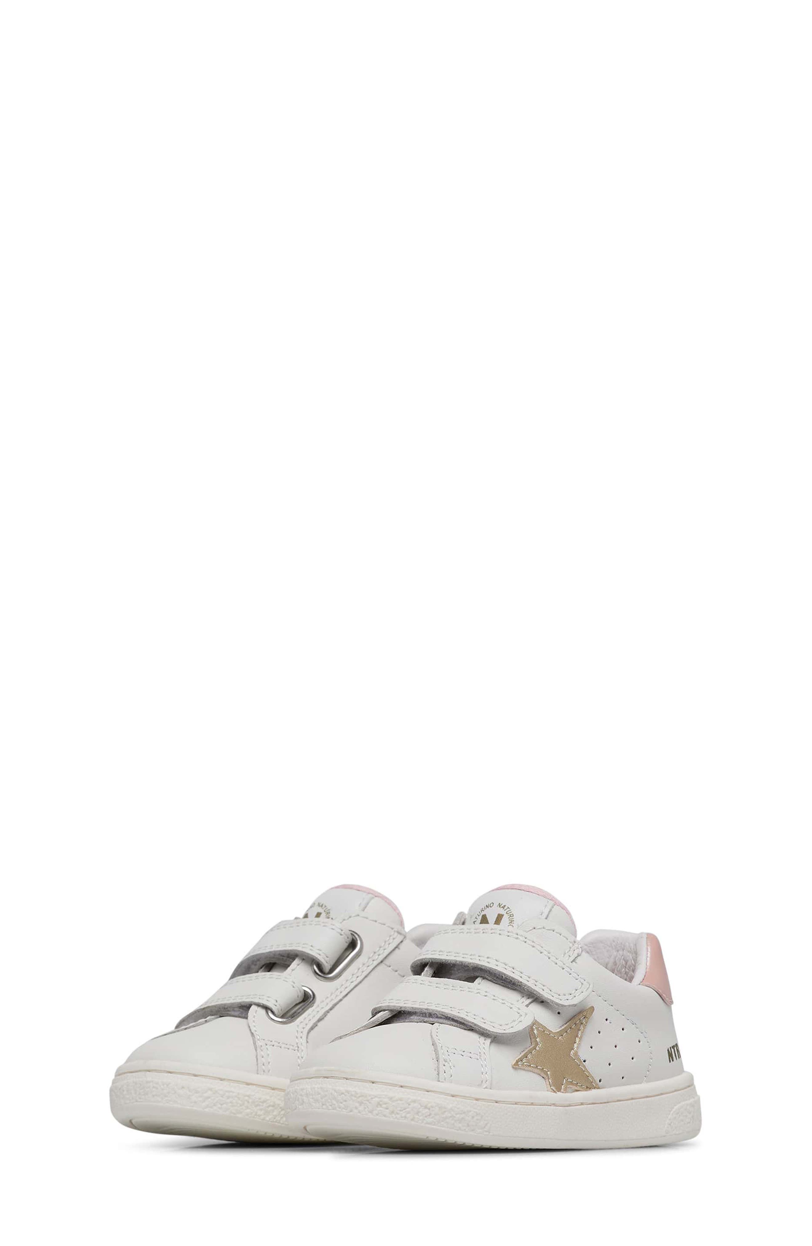 Naturino Pinn Sneaker, Main, color, White-Platinum-Silver