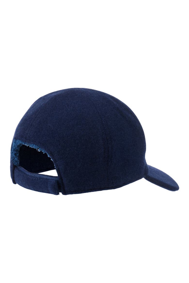 Wool & Cashmere Faux Shearling Lined Knit Baseball Cap, Alternate, color, NAVY