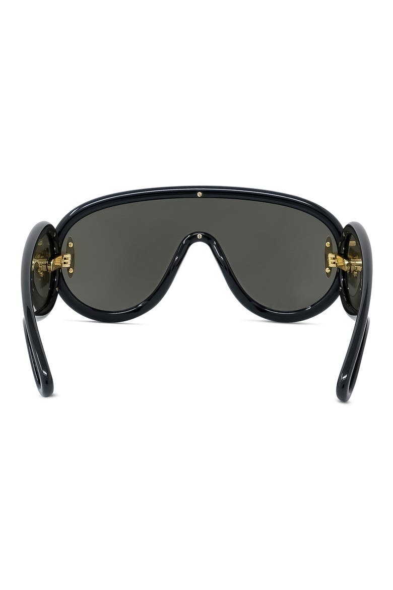 x Paula's Ibiza 56mm Mask Sunglasses, Alternate, color, SHINY BLACK / SMOKE MIRROR