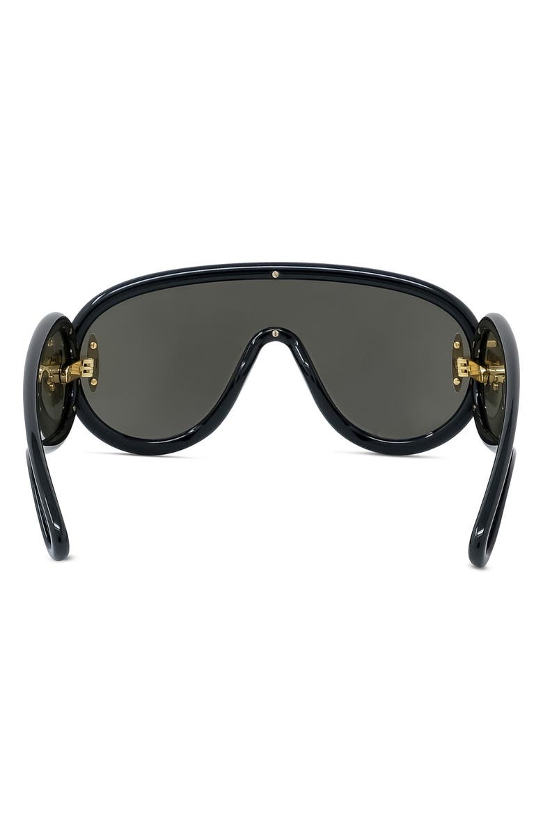 Loewe x Paula's Ibiza 56mm Mask Sunglasses, Alternate, color, Shiny Black / Smoke Mirror