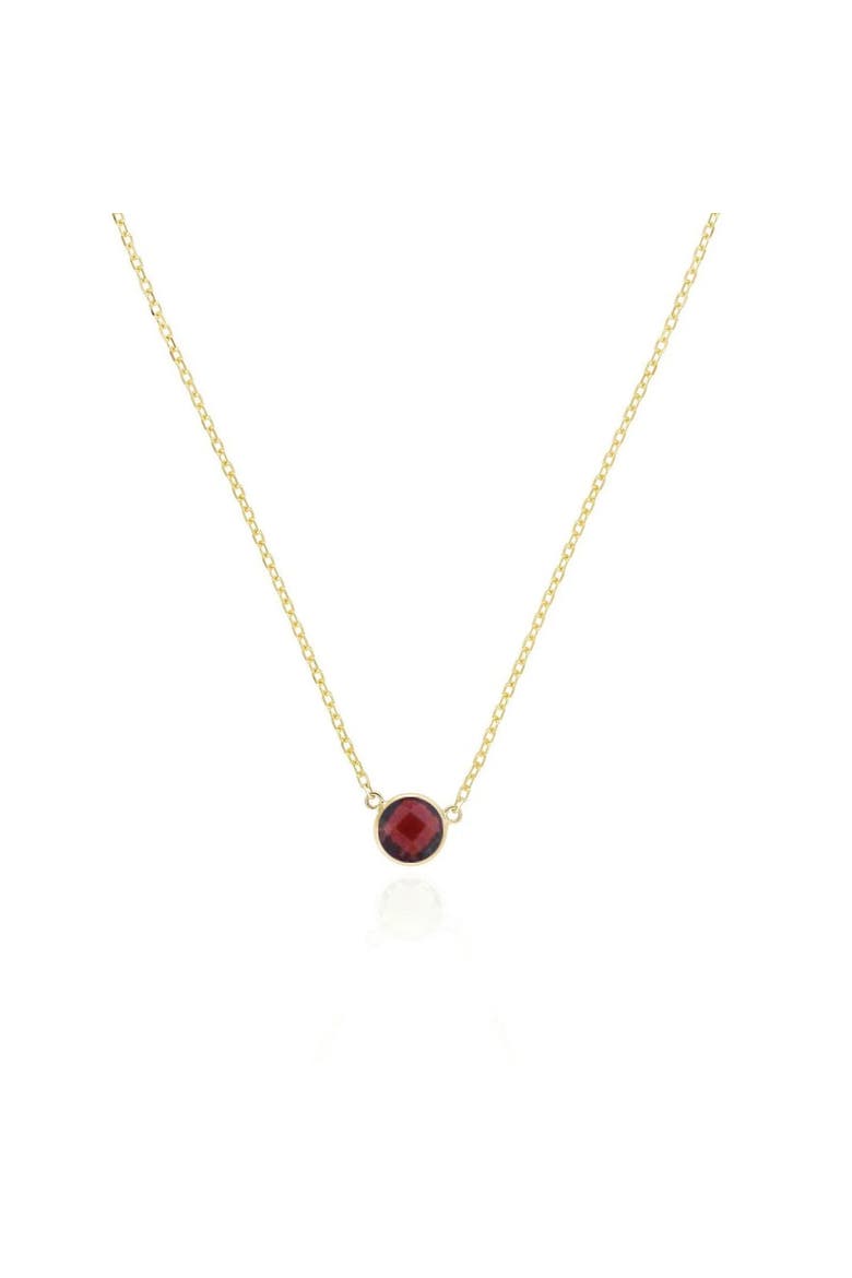 Garnet Single Bezel Necklace, Main, color, Garnet