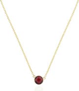 The Lovery Fine Jewelry Garnet Single Bezel Necklace