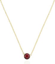 The Lovery Fine Jewelry Garnet Single Bezel Necklace