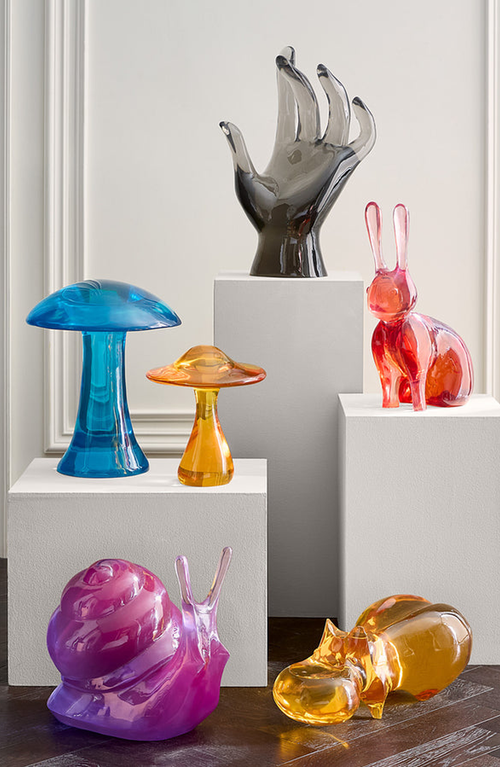 Jonathan Adler Acrylic Rabbit Sculpture In Red