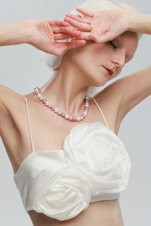 Classicharms Shell Pearl Necklace With Gem-encrusted Carabiner Lock In Brown