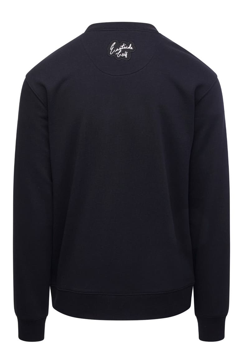 Core Embroidered Swingman Crewneck Sweatshirt, Alternate, color, BLACK