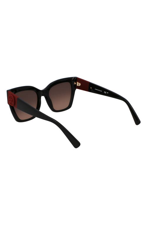 Longchamp Medallion 52mm Modified Rectangular Sunglasses In Black