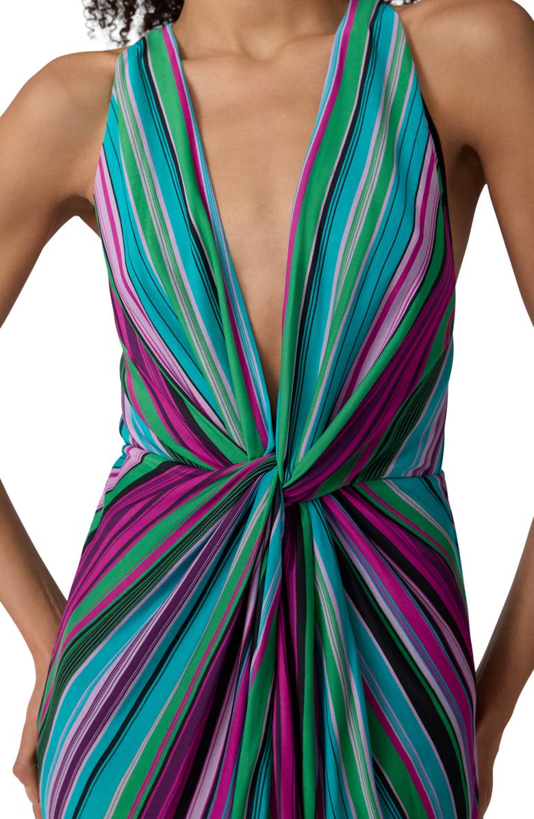 Diane von Furstenberg Zella Stripe Racerback Maxi Dress, Alternate, color, Tropez Stripe Gossip Pink