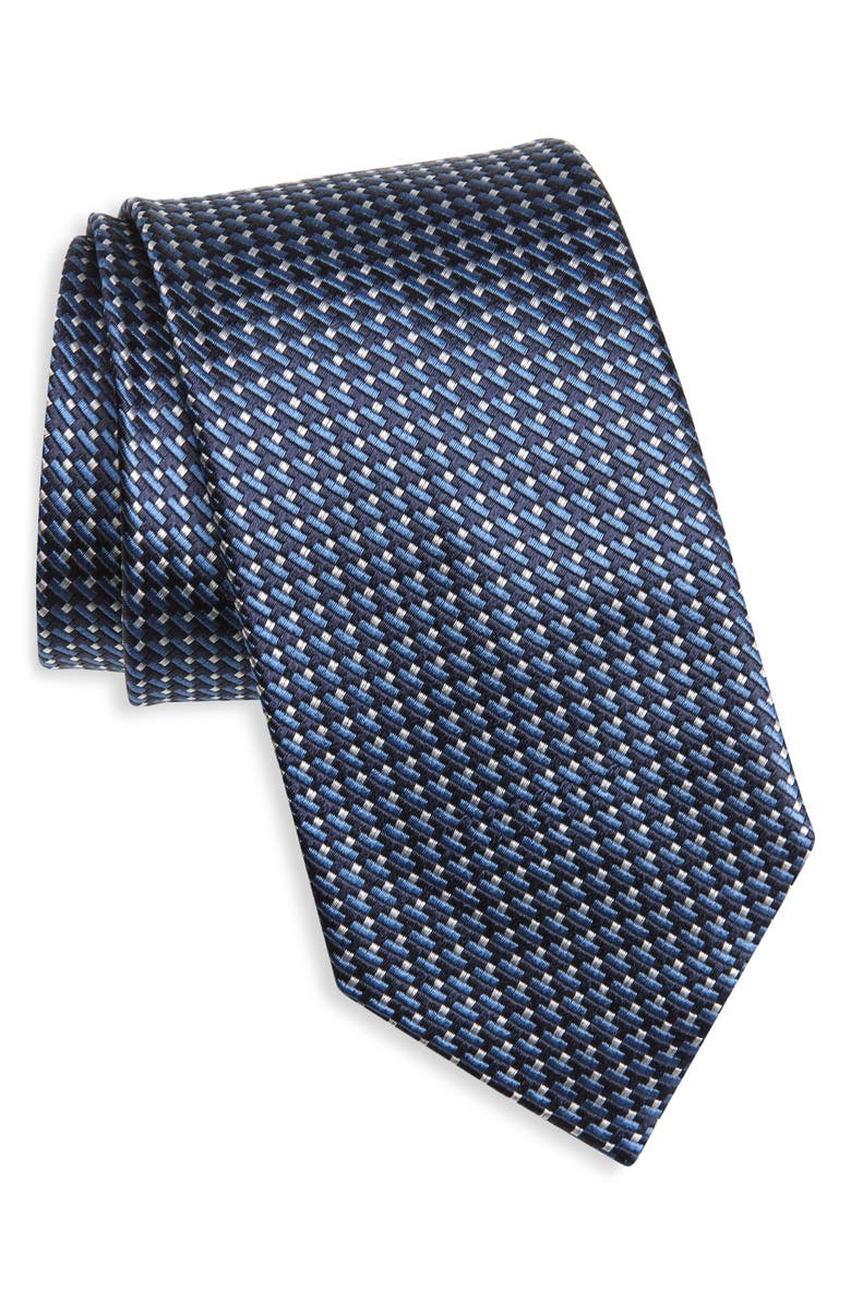 ZEGNA TIES Geometric Silk Jacquard Tie, Main, color, Blue