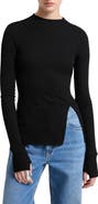 Marcella Clover Ribbed Mock Neck Top