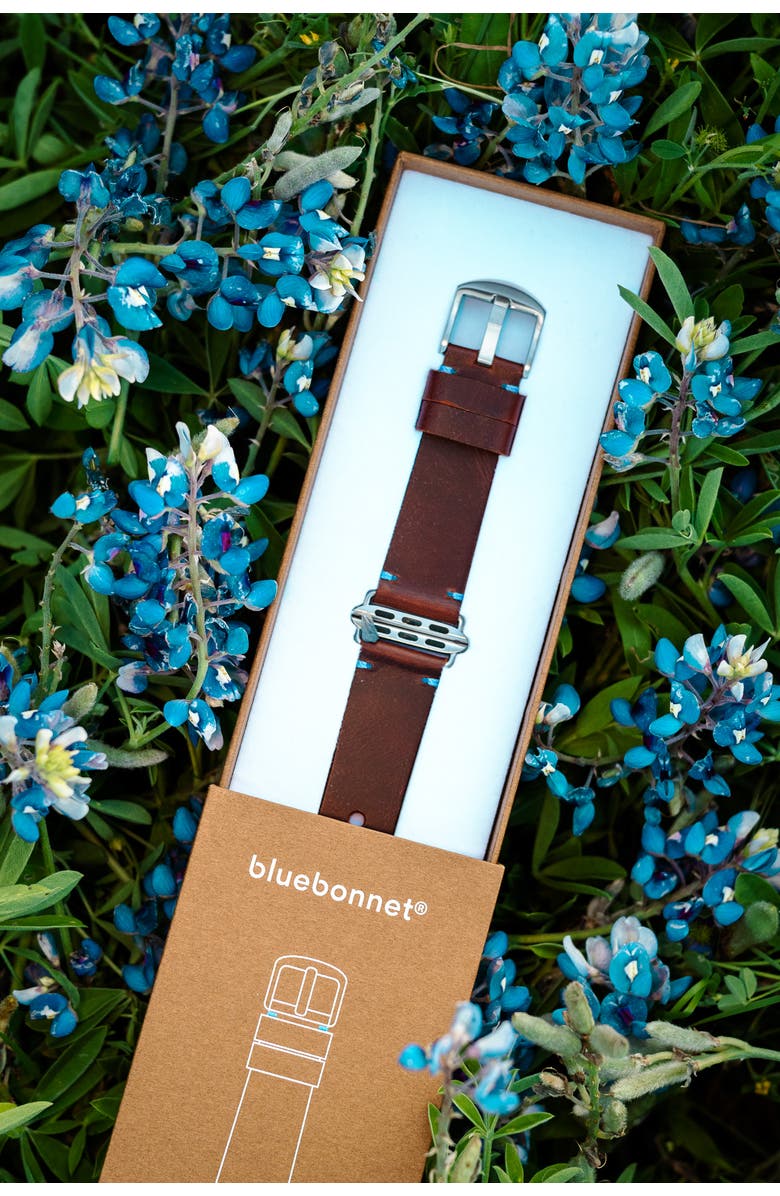 Bluebonnet The Maverick Italian Leather Apple Watch Band, Alternate, color, Bordeaux Brown