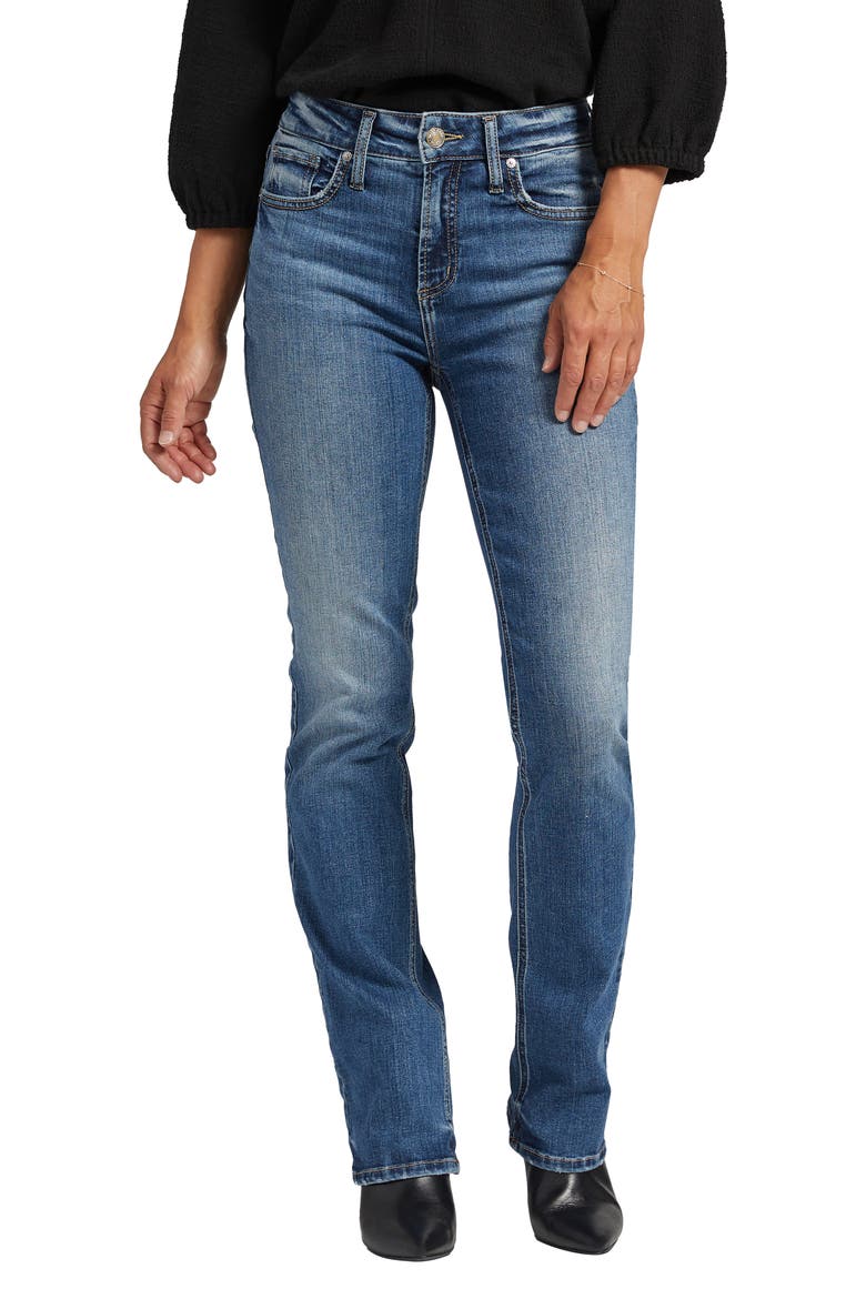 Avery High Waist Slim Bootcut Jeans, Main, color, INDIGO