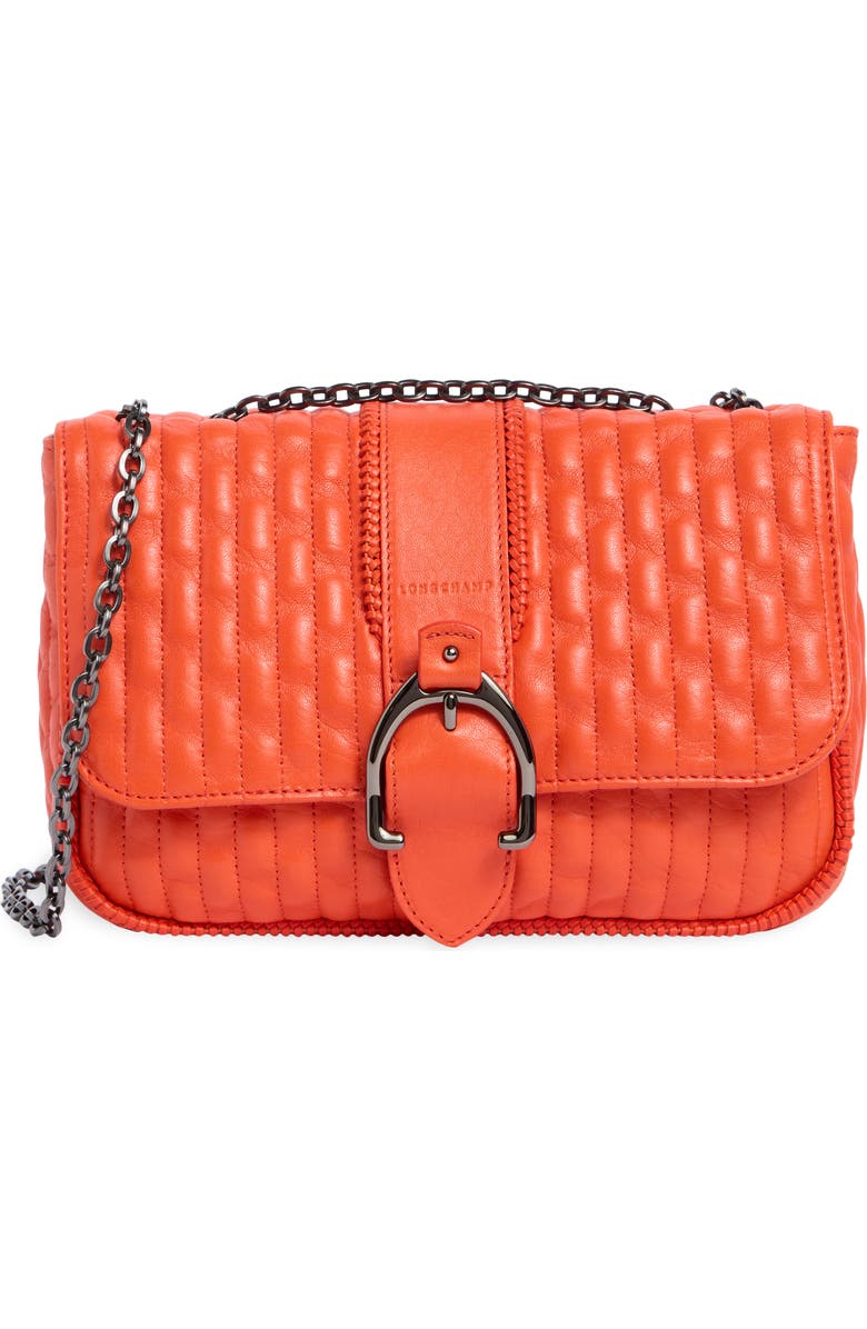 Longchamp Amazone Small Quilted Leather Crossbody Bag, Main, color, Poppy