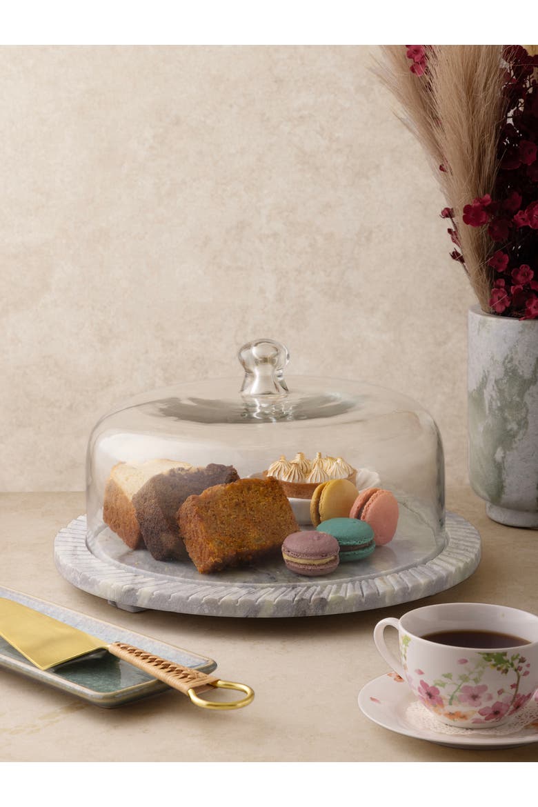 Blinq Green Onyx Serving Board with Cloche, Alternate, color, Green