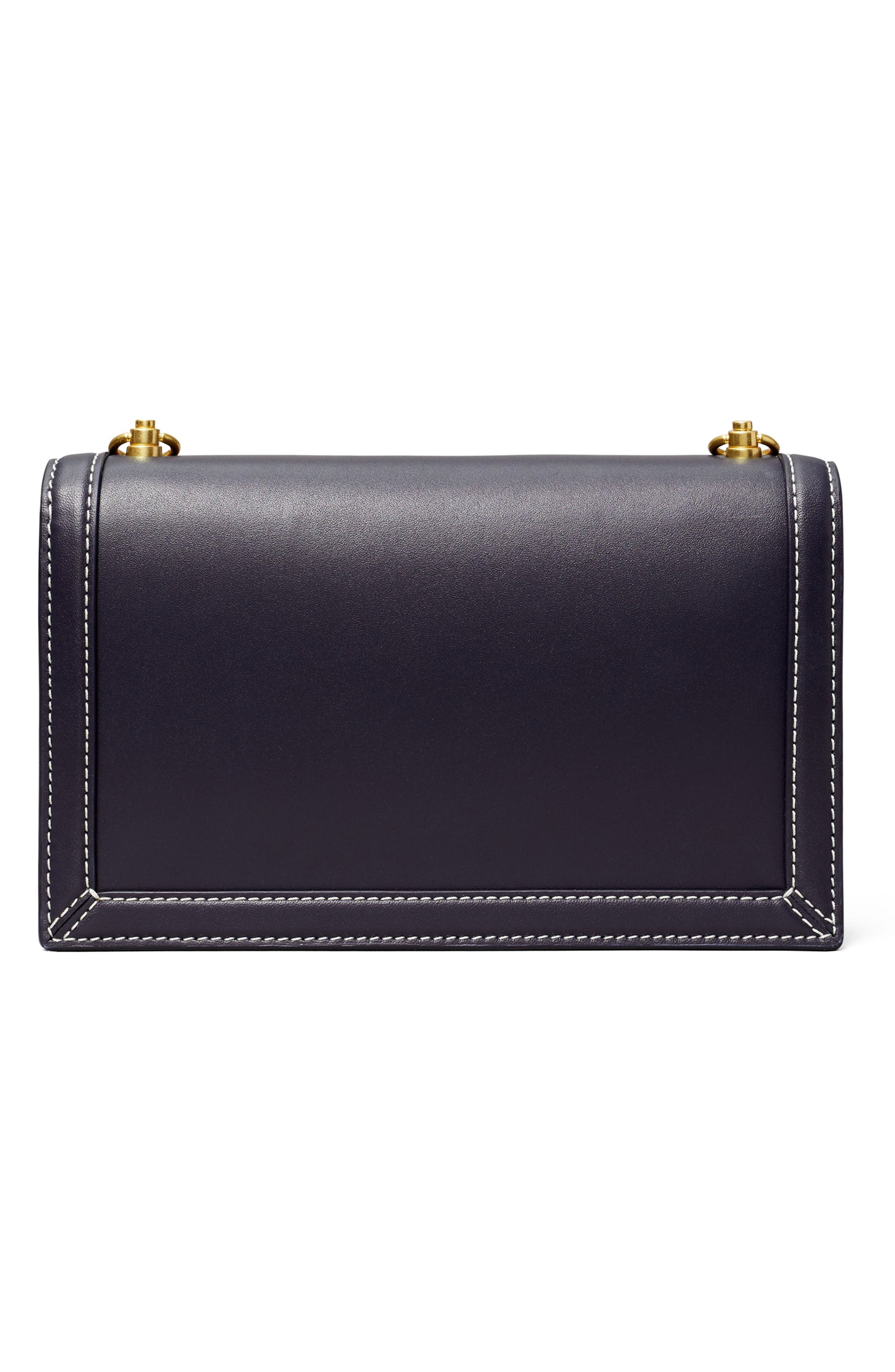 T Monogram Leather Mini Shoulder Bag, Alternate, color, MIDNIGHT