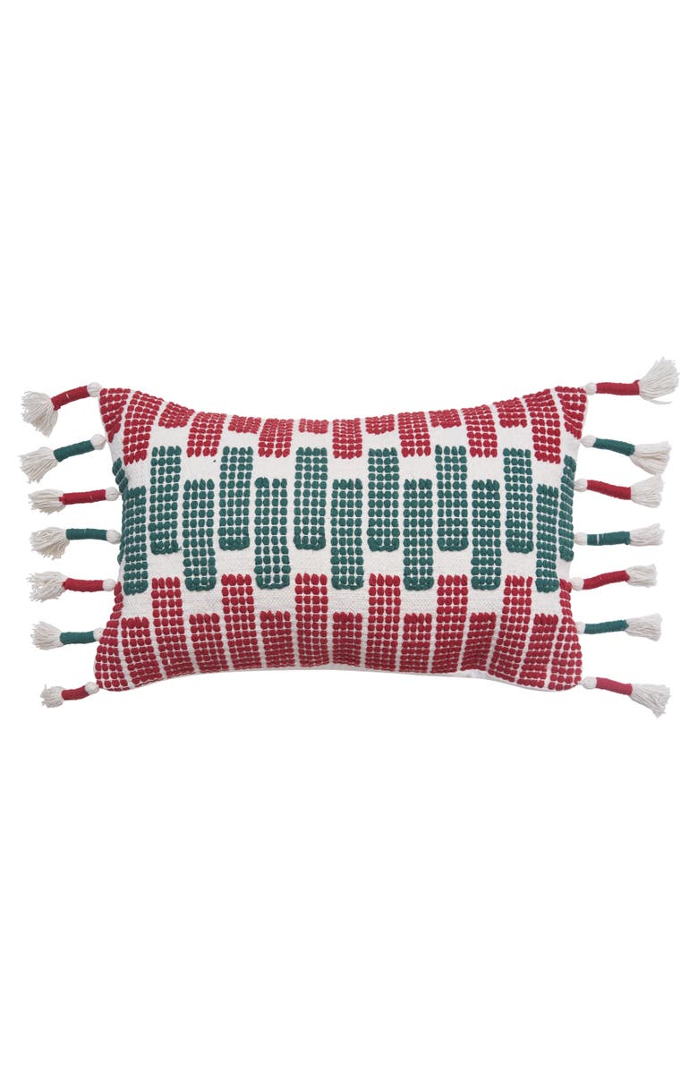 C&F Home Bethel Hand Woven Geometric Cotton Decorative Throw Pillow, Main, color, Green